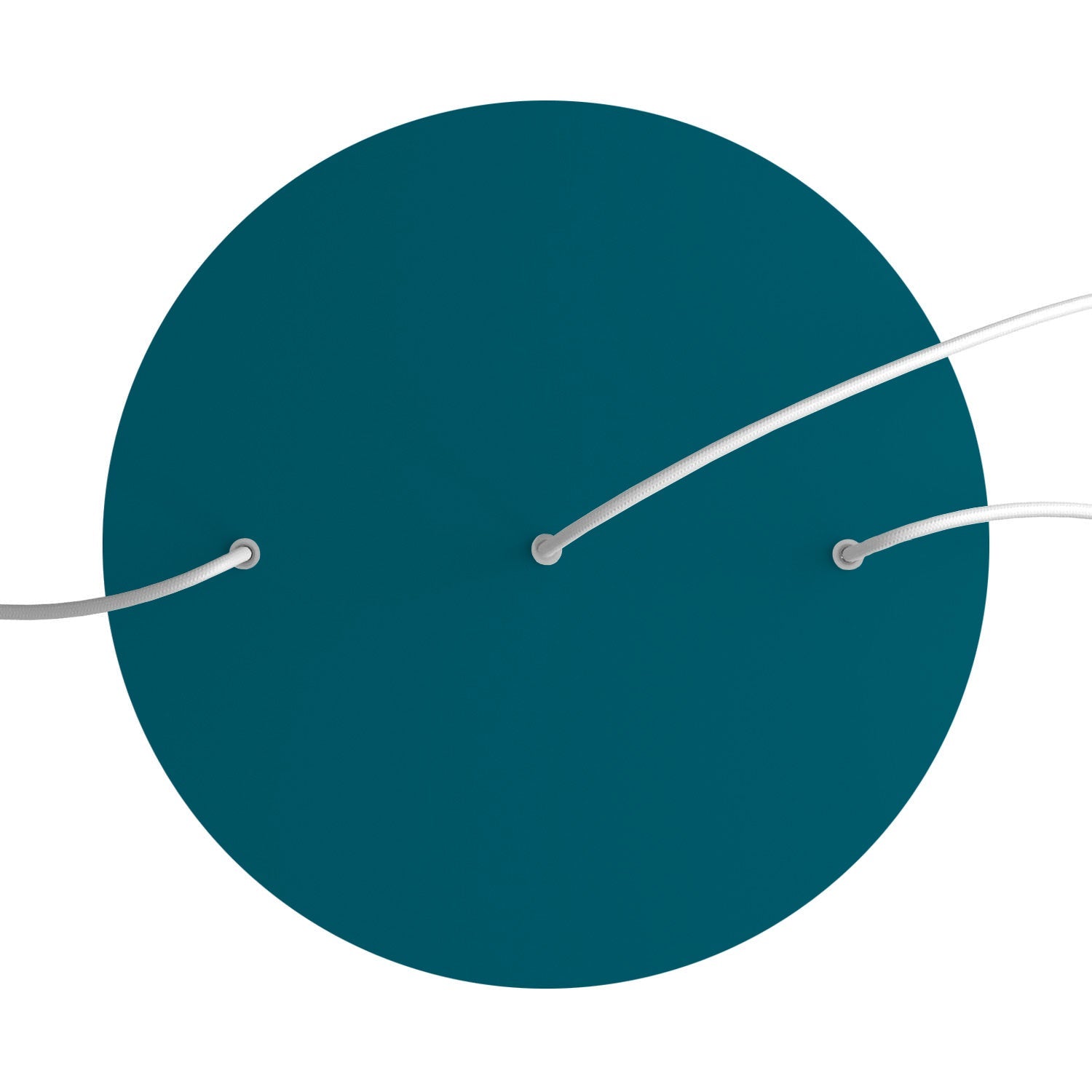 Rosone XXL Rose-One rotondo, diametro 400 mm con 3 fori in linea e 4 fori laterali - Petrolio Bianco