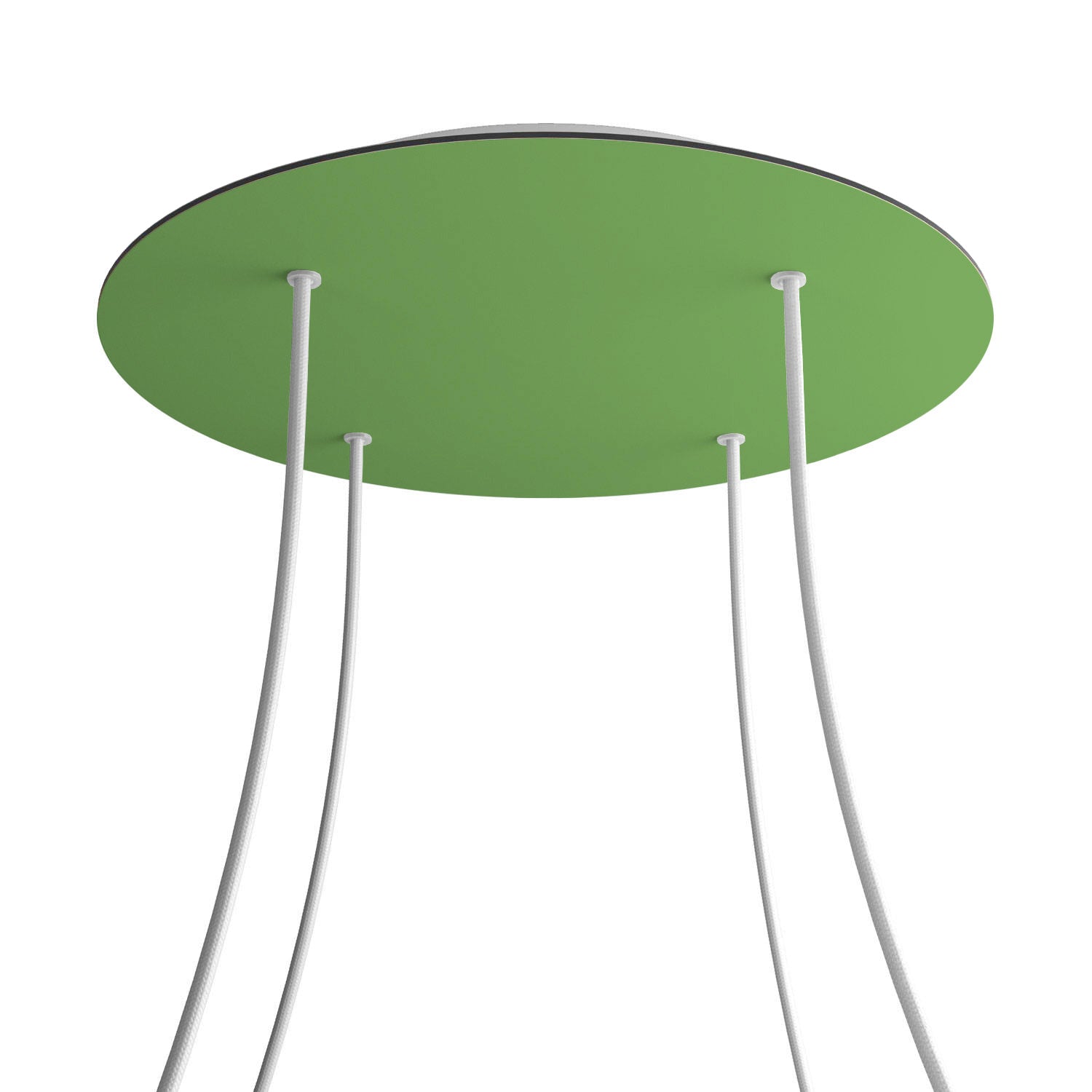 Rosone XXL Rose - One rotondo, diametro 400 mm con 4 fori e 4 fori laterali - Verde prato - Creative Cables