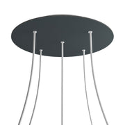 Rosone XXL Rose-One rotondo, diametro 400 mm con 5 fori e 4 fori laterali - Antracite Bianco