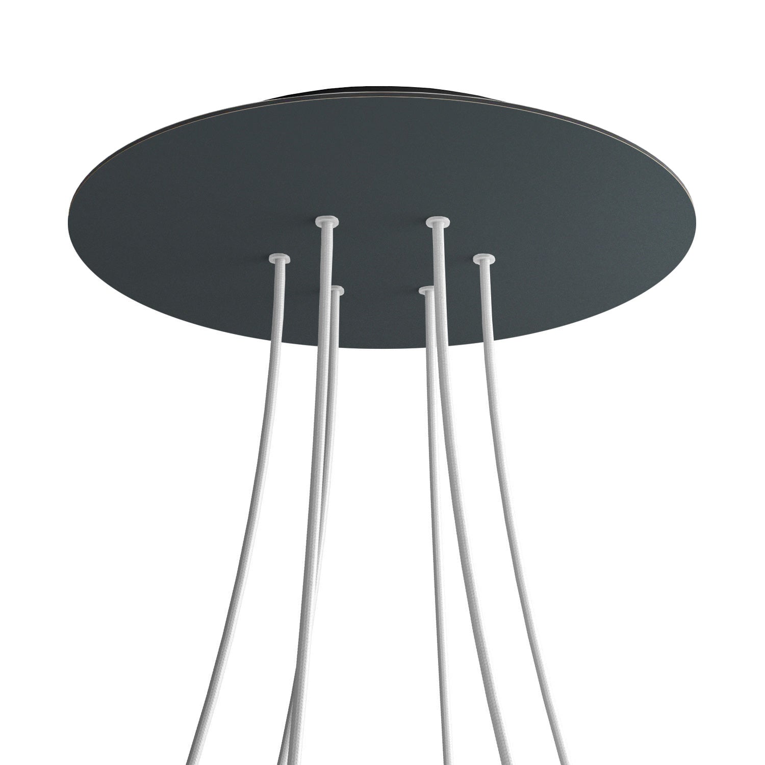 Rosone XXL Rose-One rotondo, diametro 400 mm con 6 fori e 4 fori laterali - Antracite Nero