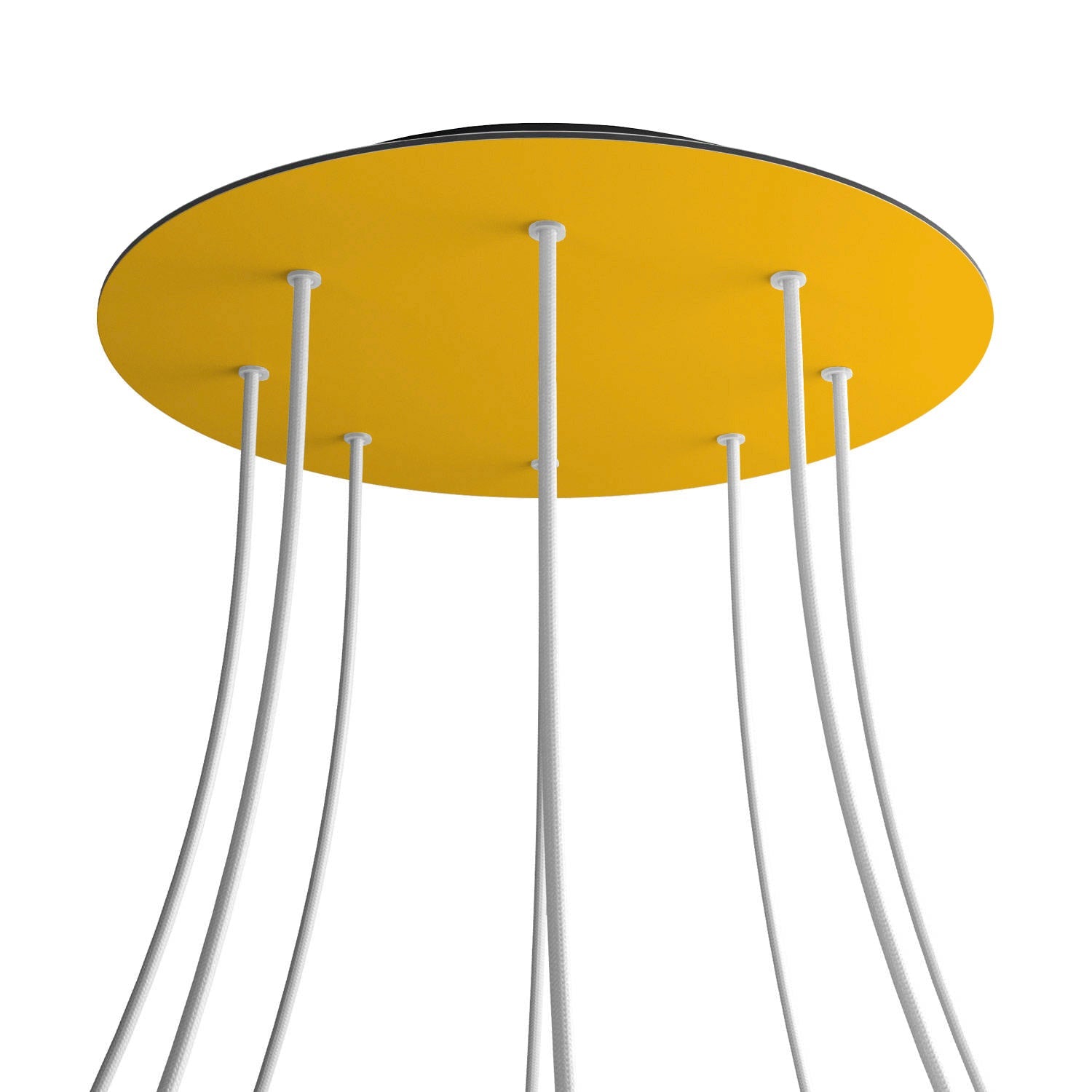 Rosone XXL Rose-One rotondo, diametro 400 mm con 8 fori e 4 fori laterali - Mostarda Nero