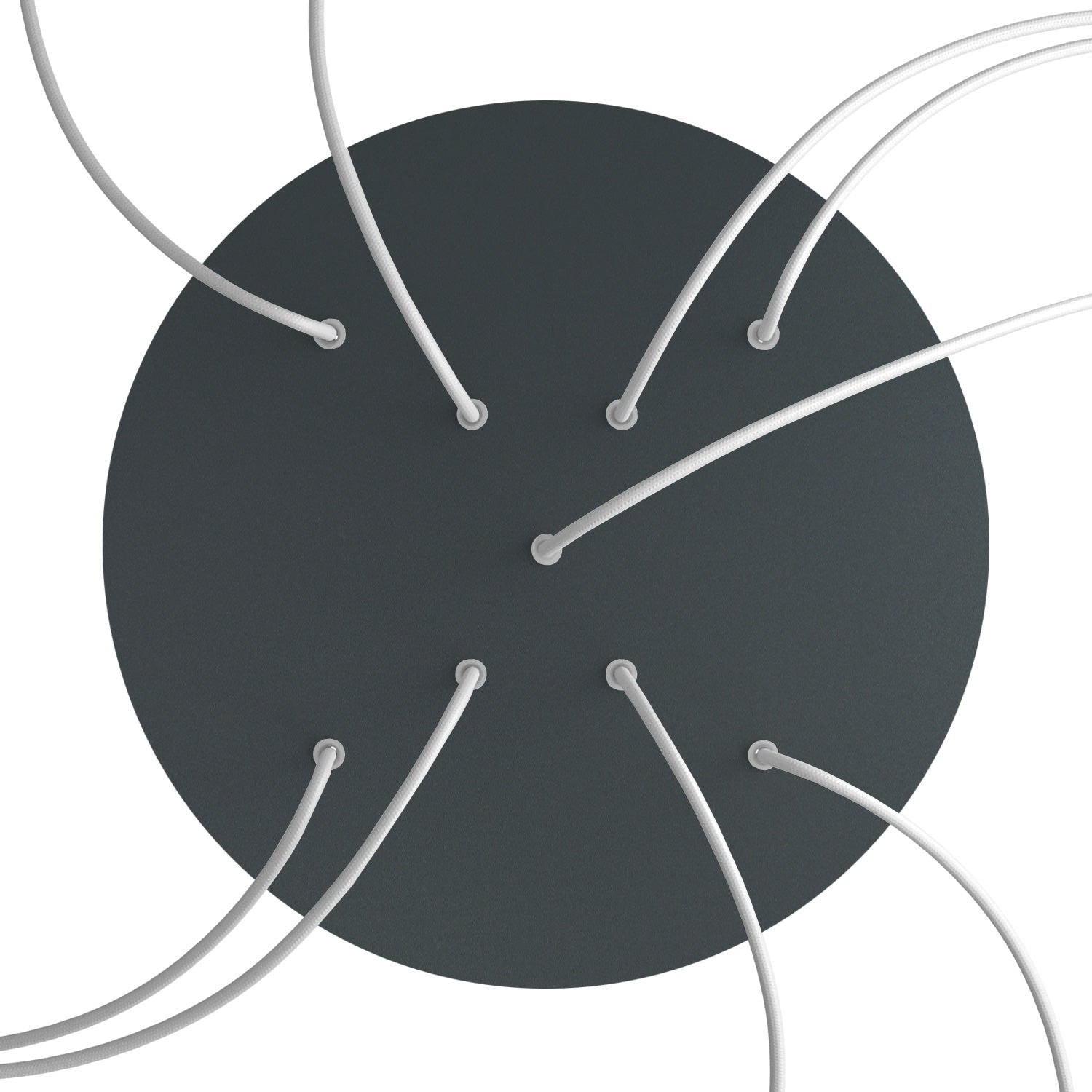 Rosone XXL Rose - One rotondo, diametro 400 mm con 9 fori a X e 4 fori laterali - Antracite - Creative Cables