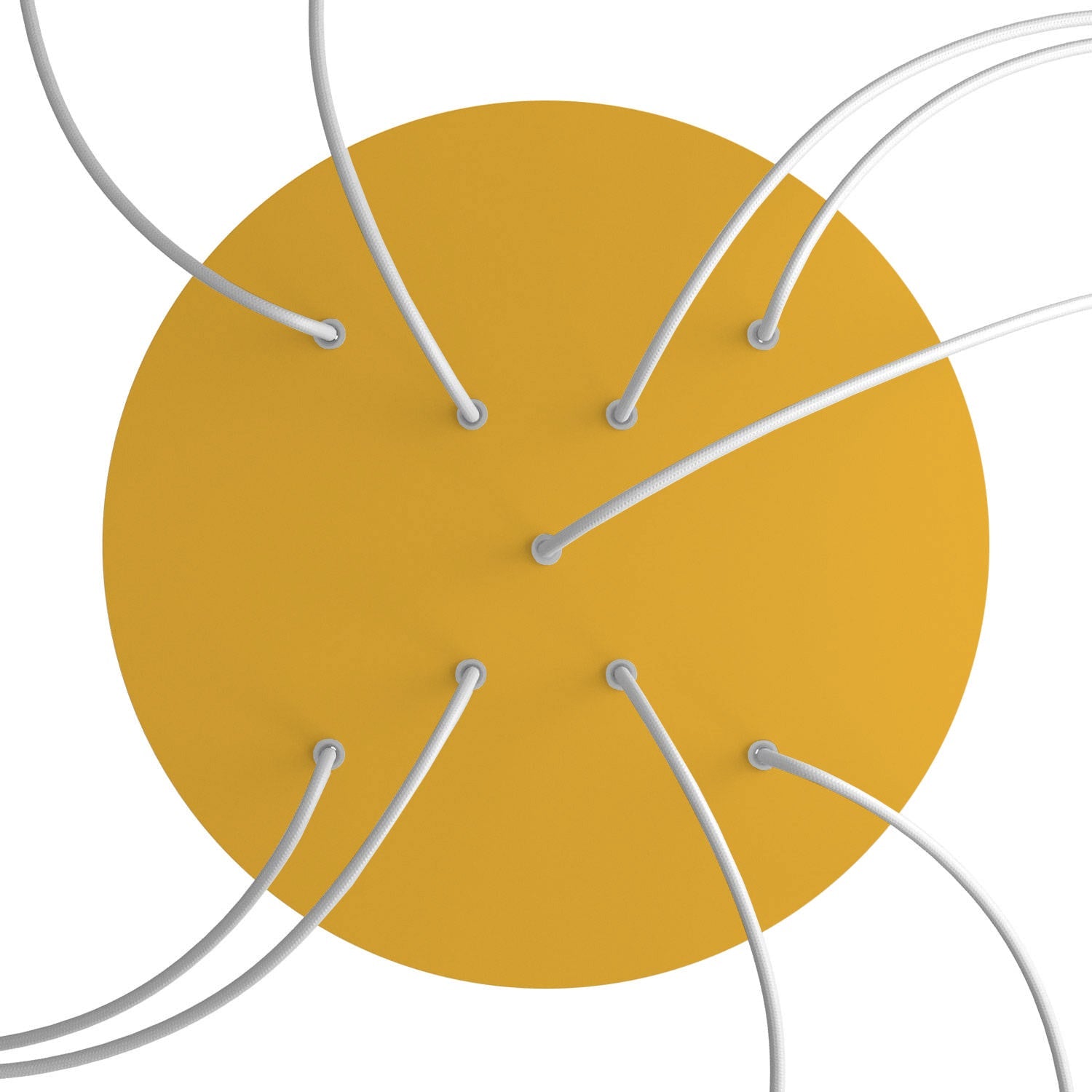 Rosone XXL Rose - One rotondo, diametro 400 mm con 9 fori a X e 4 fori laterali - Mostarda - Creative Cables