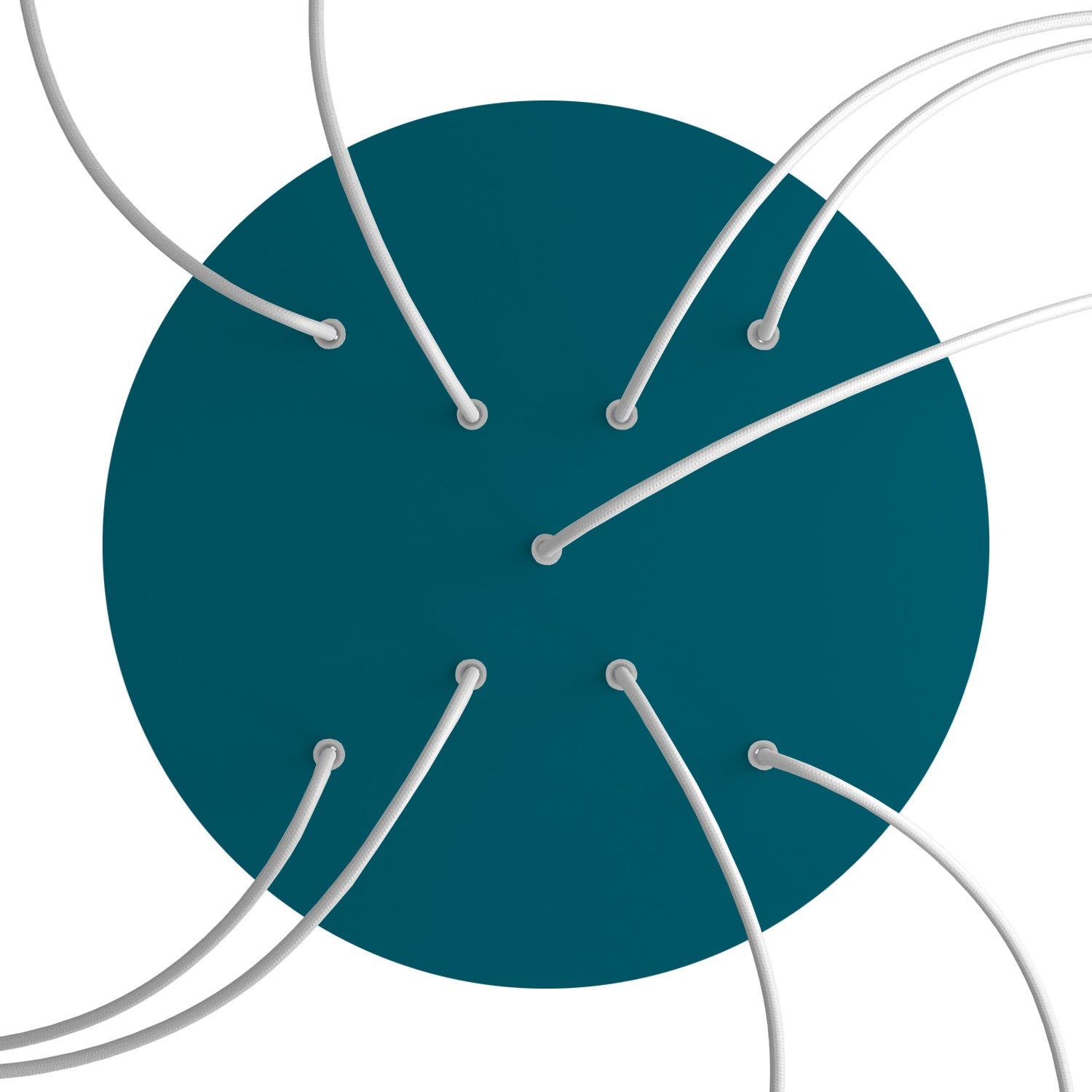 Rosone XXL Rose-One rotondo, diametro 400 mm con 9 fori a X e 4 fori laterali - Petrolio Bianco