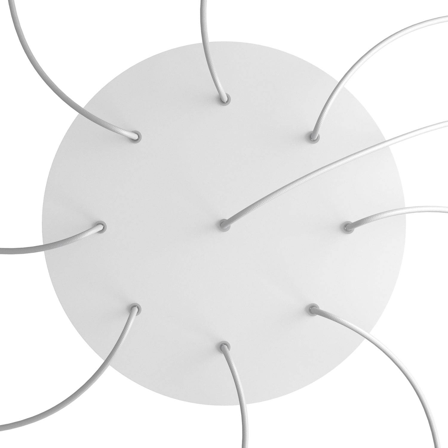 Rosone XXL Rose-One rotondo, diametro 400 mm con 9 fori e 4 fori laterali - Bianco opaco Bianco