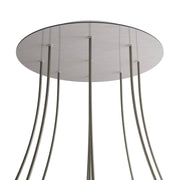 Rosone XXL Rose-One rotondo, diametro 400 mm con 9 fori e 4 fori laterali - Dibond Acciaio satinato Bianco