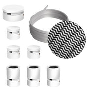 Sistema Filé Linear Kit - con cavo CZ04 di 5 m per catenaria e 7 componenti in legno verniciato bianco per interni