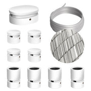 Sistema Filé Symmetric Kit - con cavo ECC37 di 5 m per catenaria e 9 componenti in legno verniciato bianco per interni