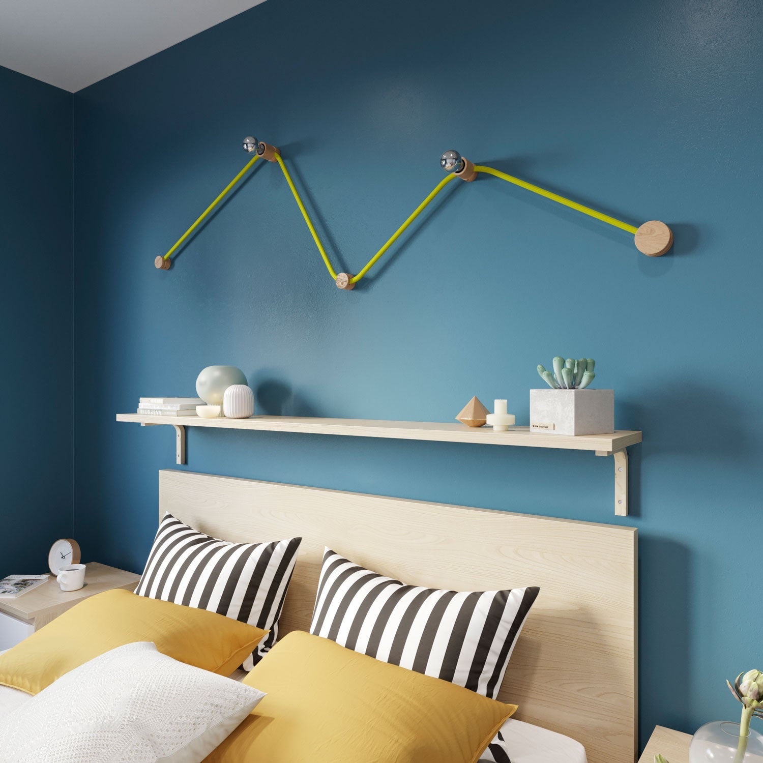 Sistema Filé Wiggle Kit - con cavo CF10 di 3 m per catenaria e 5 componenti in legno per interni