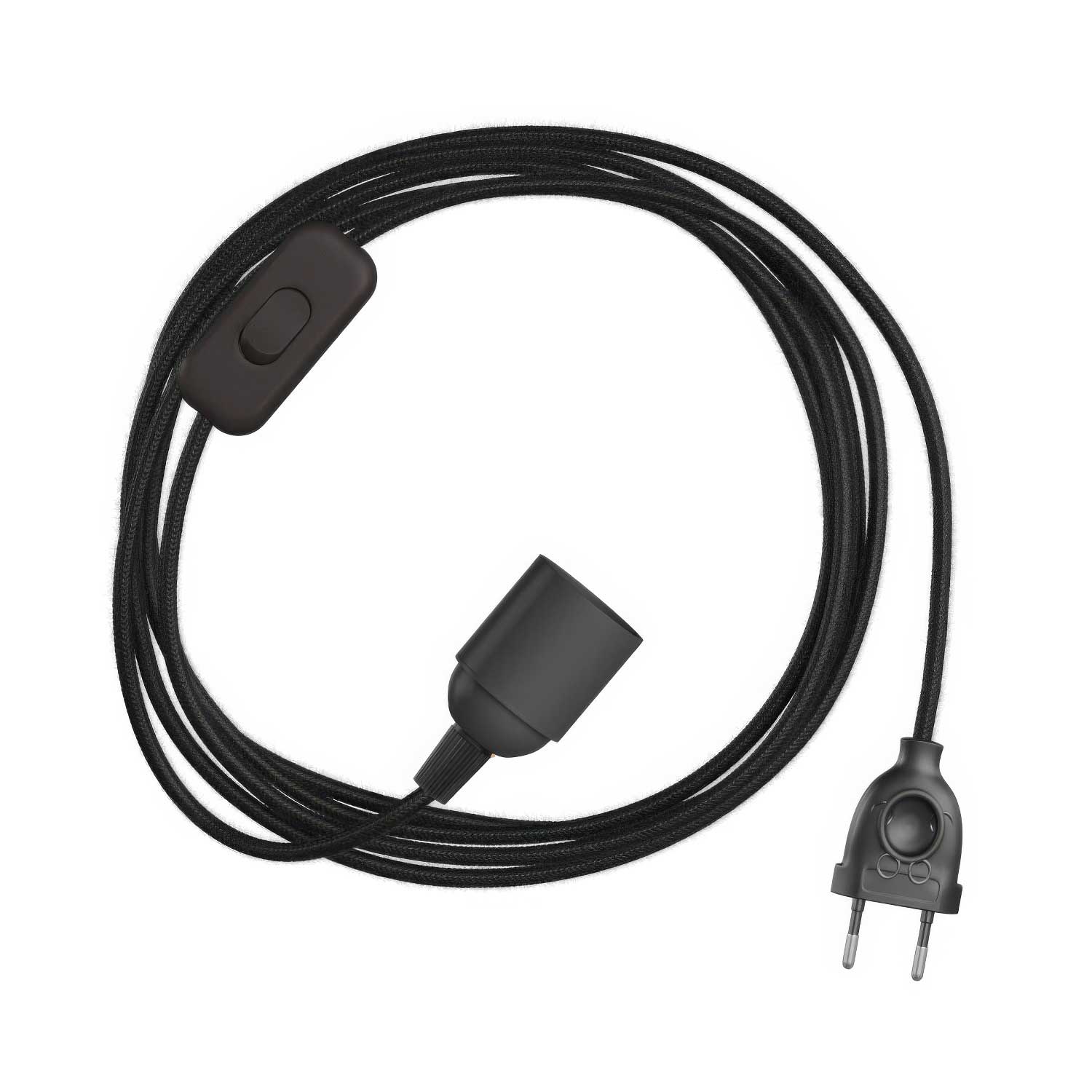 SnakeBis - Cablaggio con portalampada e cavo in tessuto colorato RC04