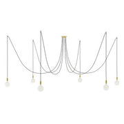 Spider - Lampada a sospensione multipla a 6 cadute con finiture in metallo - Ottone