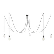 Spider - Multiple pendant lamp with 5 drops, metal finish - Black