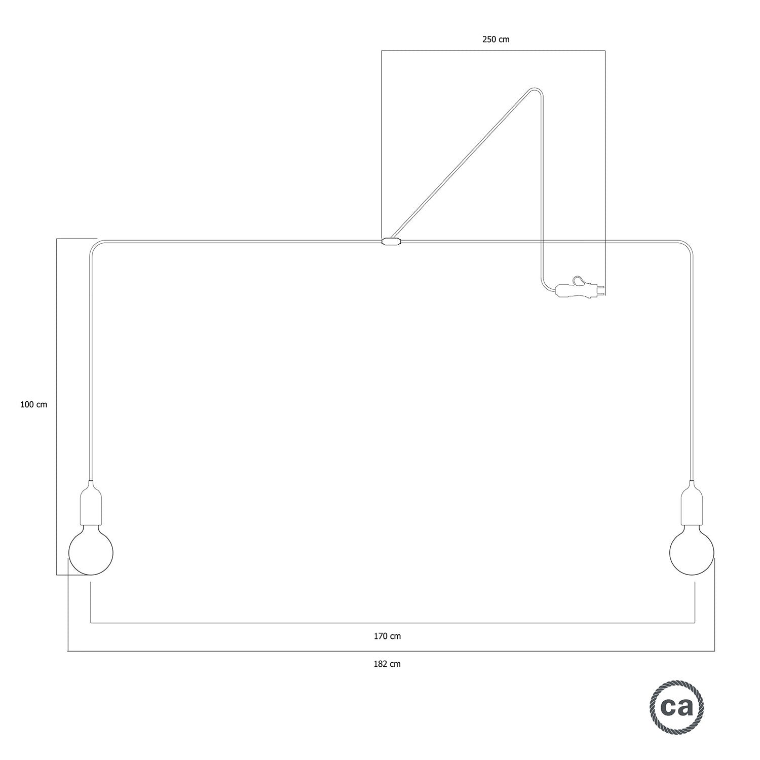 T-Snake Modulair Lampada da esterno IP65 portatile a 2 luci - Blu carta da zucchero