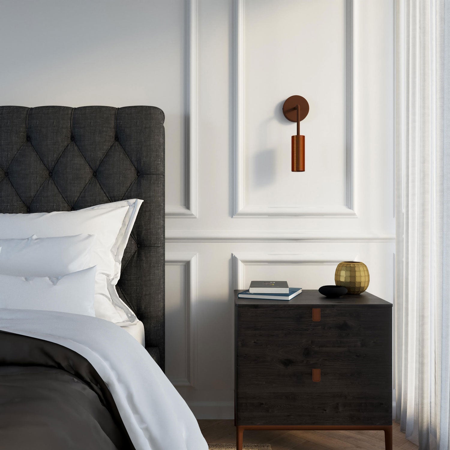 Tubo curvo di estensione 14 cm in metallo - Ruggine scura verniciata